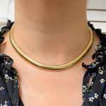 Load image into Gallery viewer, 14K Solid Gold Snake Necklace