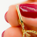 Load image into Gallery viewer, GER113. 14K Gold Dangle Earring with Tri - Color Diamond Cut Drops