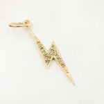 Load image into Gallery viewer, Gold Diamond Lightning Bolt Charm