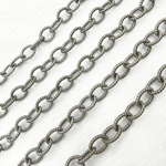 Load image into Gallery viewer, Oxidized Sterling Silver Twisted Round Link Chain