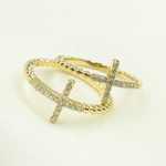 Load image into Gallery viewer, 14K Solid Gold Cross Diamond Ring.
