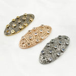 Load image into Gallery viewer, DC963. Diamond & Sterling Silver Curved Oval Connector with Gemstones