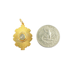 Load image into Gallery viewer, CGDP46. 14K Solid Gold Organic Shape Charm with Diamond and Gemstone