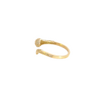 Load image into Gallery viewer, 14k Solid Gold Diamond and Emerald Snake Ring.
