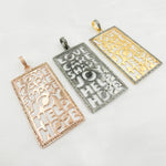 Load image into Gallery viewer, DP150. Diamond Sterling Silver Rectangle Pendant