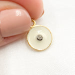 Load image into Gallery viewer, Diamond Sterling Silver Round Enamel Charm