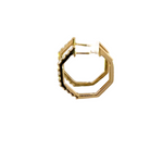 Load image into Gallery viewer, EHE56546. 14k Solid Gold Diamond Octagon Hoops