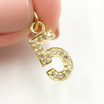 Load image into Gallery viewer, DC504. Diamond Sterling Silver Number "5" Charm