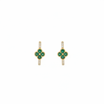 Load image into Gallery viewer, HP402563. 14k Solid Gold Diamond and Gemstones Fancy Flower Hoop Earrings