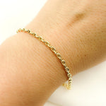Load image into Gallery viewer, 14K52Bracelet. 14K Solid Yellow Gold Diamond Cut Marina Link Bracelet