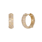 Load image into Gallery viewer, EHE57403. 14K Solid Gold Diamond Fancy Round Hoop