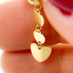 Load image into Gallery viewer, GER118. 14K Solid Gold Dangle Earring with Hearts