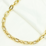 Load image into Gallery viewer, 14k Solid Yellow Hollow Gold Smooth and Flat Oval Link Chain