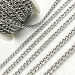 Load image into Gallery viewer, V45OX. Oxidized Sterling Silver Curb Link Chain