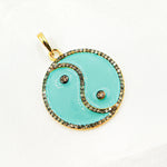 Load image into Gallery viewer, Sterling Silver Round Yin and Yang Enamel Pendant