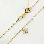 Load image into Gallery viewer, NT113096. 14K Solid Gold Diamond Flower Dangle Necklace
