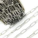 Load image into Gallery viewer, Silver Texture Paper Clip Chain