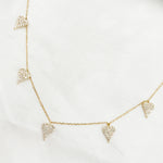 Load image into Gallery viewer, NT404468. 14K Solid Gold Diamond Heart Shape Dangle Necklace