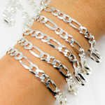 Load image into Gallery viewer, Sterling Silver Figaro Flat Chain