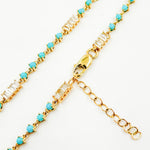 Load image into Gallery viewer, BFH61078TQ. 14K Solid Gold Diamond and Turquoise Fancy Bracelet