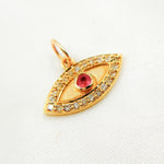 Load image into Gallery viewer, 14k Solid Gold Diamond and Gemstone Eye Charm. GDP34EYE