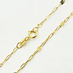 Load image into Gallery viewer, 14k Solid Gold Smooth Paperclip &amp; Diamond Cut Oval Link Finished Necklace. 035FV84
