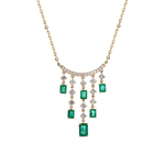 Load image into Gallery viewer, NFI72687EM. 14K Solid Gold Diamond and Gemstone Dangle Necklace