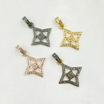 Load image into Gallery viewer, DP229. Diamond Sterling Silver Fancy Shape Pendant