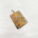 Load image into Gallery viewer, DP159. Diamond Sterling Silver Rectangle Pendant with Gemstone