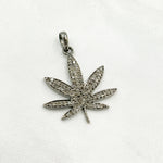 Load image into Gallery viewer, DP089. Diamond Sterling Silver Leaf Pendant