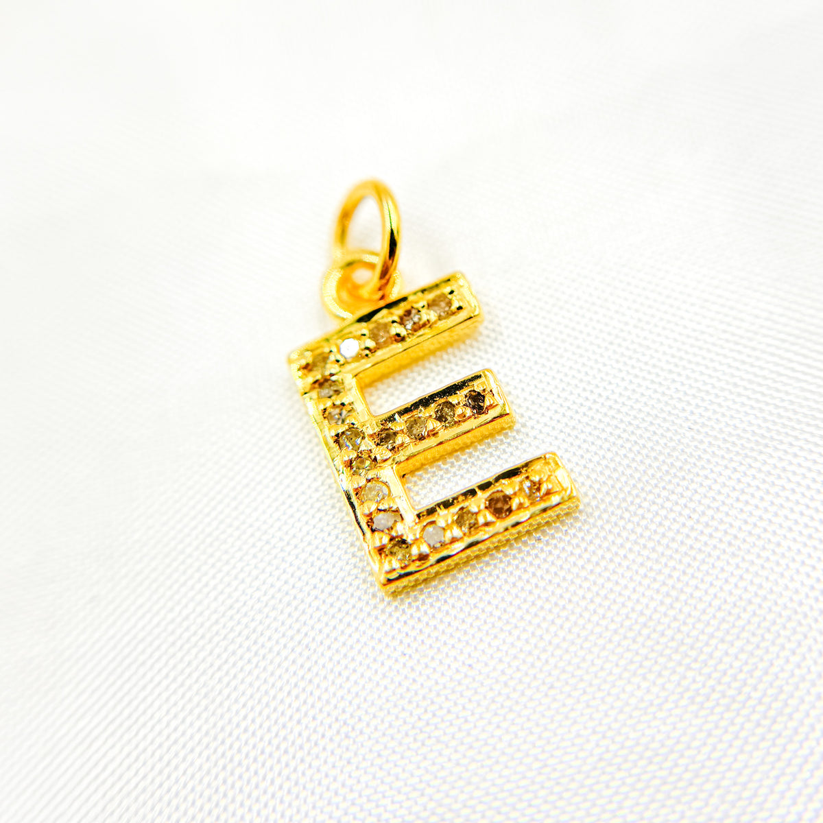 DC178. Diamond Sterling Silver Letter "E" Charm