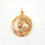 Load image into Gallery viewer, DC425. Diamond Sterling Silver Round Moon and Star Charm