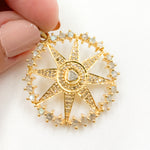 Load image into Gallery viewer, DSP065. Diamond Sterling Silver Round Star Pendant with Polki Diamond and Gemstone