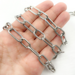 Load image into Gallery viewer, Silver Paperclip Textured Link Chain