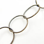 Load image into Gallery viewer, Oxidized Sterling Silver Twisted Round Link Chain