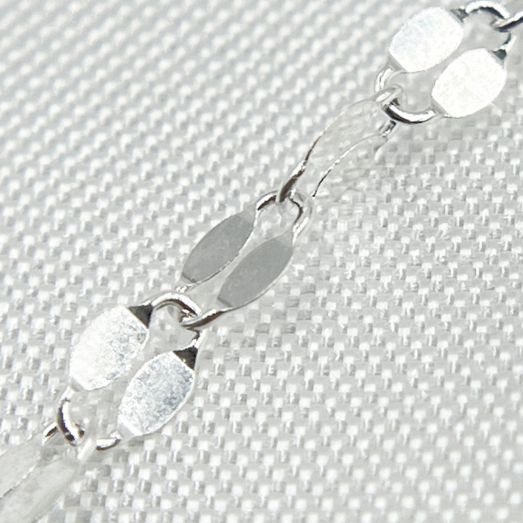 V197SS. Sterling Silver Flat Marina Link Chain