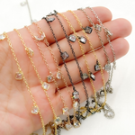 Load image into Gallery viewer, CZ2. 4mm Cubic Zirconia Square Shape Dangle Chain
