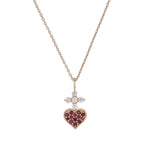 Load image into Gallery viewer, 14k Solid Gold Diamond and Gemstone Heart Necklace