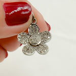 Load image into Gallery viewer, DC481. Diamond Sterling Silver Flower Charm