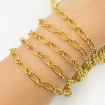 Load image into Gallery viewer, Sterling Silver Gold Plated Textured Long and Smooth Short Oval Chain