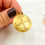 Load image into Gallery viewer, DP030. Diamond Sterling Silver Round Cross Pendant
