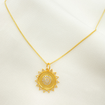 Load image into Gallery viewer, GDP184. 14K Solid Gold Diamond Sun Charm