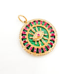 Load image into Gallery viewer, 14K Gold Round Evil Eye Pendants
