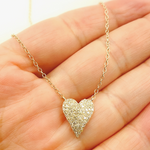 Load image into Gallery viewer, NFE71182. 14k Solid Gold Diamond Heart Necklace