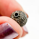 Load image into Gallery viewer, DC813. Black Rhodium 925 Sterling Silver Round Bead