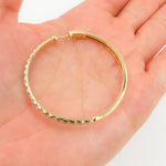 Load image into Gallery viewer, Gold Diamond Fancy Round Hoop