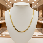 Load image into Gallery viewer, 420CCTDBRA8. 14K Solid Gold Flat Snake Necklace