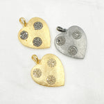 Load image into Gallery viewer, DP550. Diamond Sterling Silver Heart Pendant with Circles