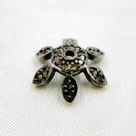 Load image into Gallery viewer, DC759. Diamond & Sterling Silver Flower Bead Cap