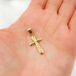 Load image into Gallery viewer, GDP674. 14K Solid Gold Cross Charm with Round Edge